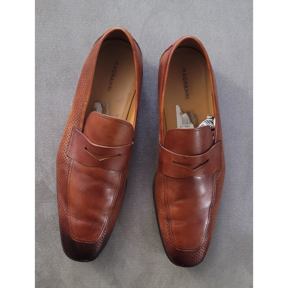 Magnanni‎ Men's Congac Slip On Loafers Made In Portugal Size 10.5 M 23159